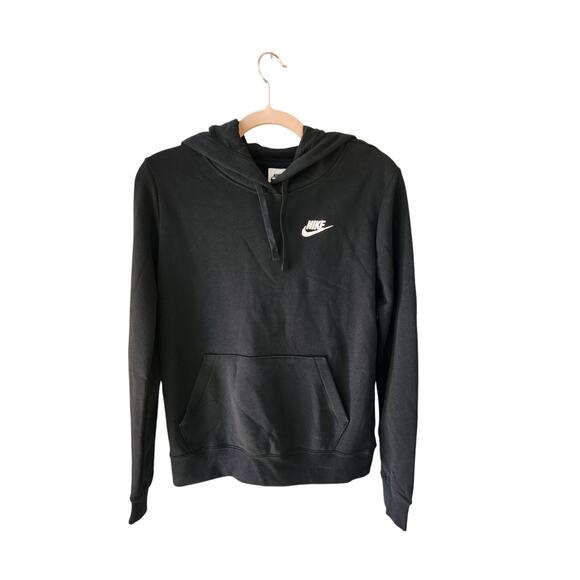 NWT Nike Women's Sportswear Club Fleece Pullover Hoodie Hoodie Black XS - Picture 4 of 8